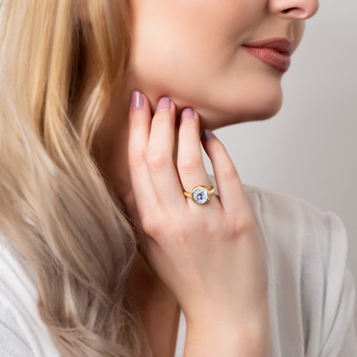 Pierścionek zaręczynowy SAVICKI: złoty, diament